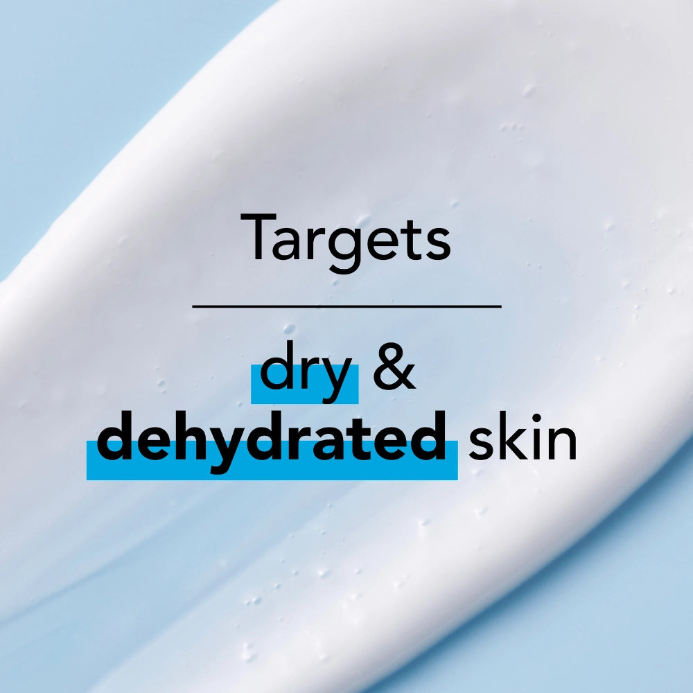 Targets dry and dehydrated skin