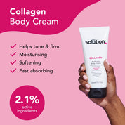 Collagen Body Cream helps tone and firm, moisturising, softening, fast absorbing with 2.1% active ingredients