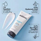 Hyaluronic Acid Hydrating Body Lotion ingredients: 1% Squalane: anti-ageing and moisturising, 0.2% Hyaluronic Acid: intensely hydrating, 0.2% Sea Algae Complex: rich in minerals for healthy skin